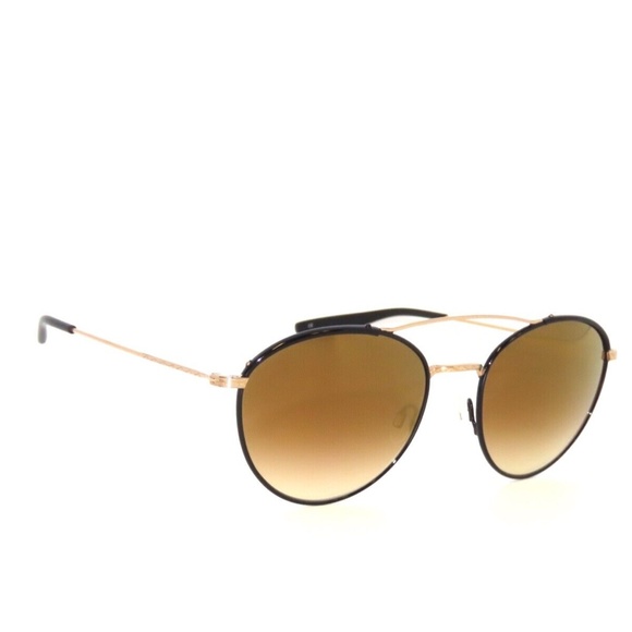 Barton Perreira Gamine GOL/JET/GOR Black Gold Mirror Brown Gradient Sunglasses